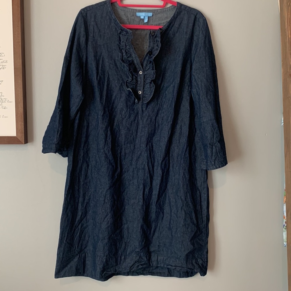 Draper James Chambray Ruffle Dress - Picture 7 of 7